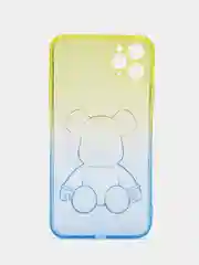 Лавандовый чехол на iPhone айфон 11 Pro Max, силиконовый чехол с принтом мишка KAWS