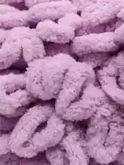 Розовый пряжа Puffy, микрополиэстер, 9 метров