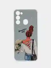 Тёмно-серый чехол на Tecno Spark Go 2022/8C/9 / Текно Спарк Гоу 2022/8С/9 прозрачный, с рисунком