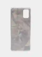 Серый металлик силиконовый чехол на Samsung Galaxy A51 / Самсунг А51 прозрачный с рисунком, защита камеры