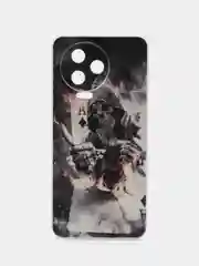 Песочный хаки чехол на Infinix Note 12 Pro 4G/Note 12 2023 / Инфиникс Нот 12 2023 прозрачный, с рисунком