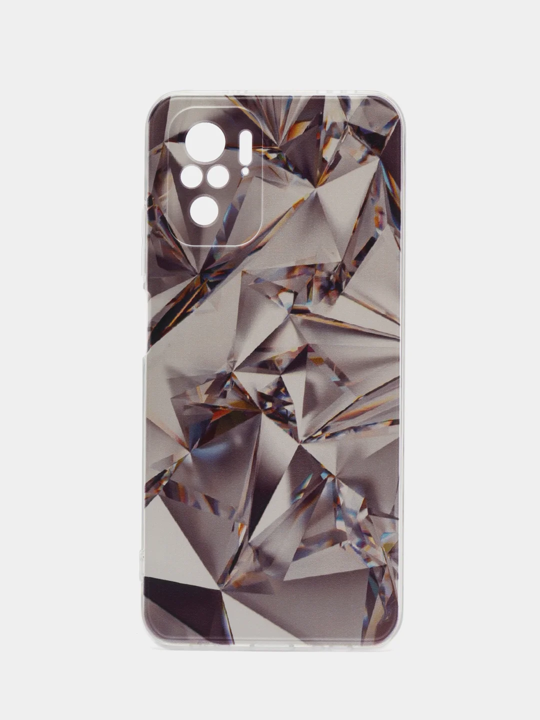 Серый металлик силиконовый чехол на Xiaomi Redmi 9T / Редми 9Т прозрачный, с рисунком, защита камеры