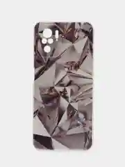 Серый металлик силиконовый чехол на Xiaomi Redmi 9T / Редми 9Т прозрачный, с рисунком, защита камеры