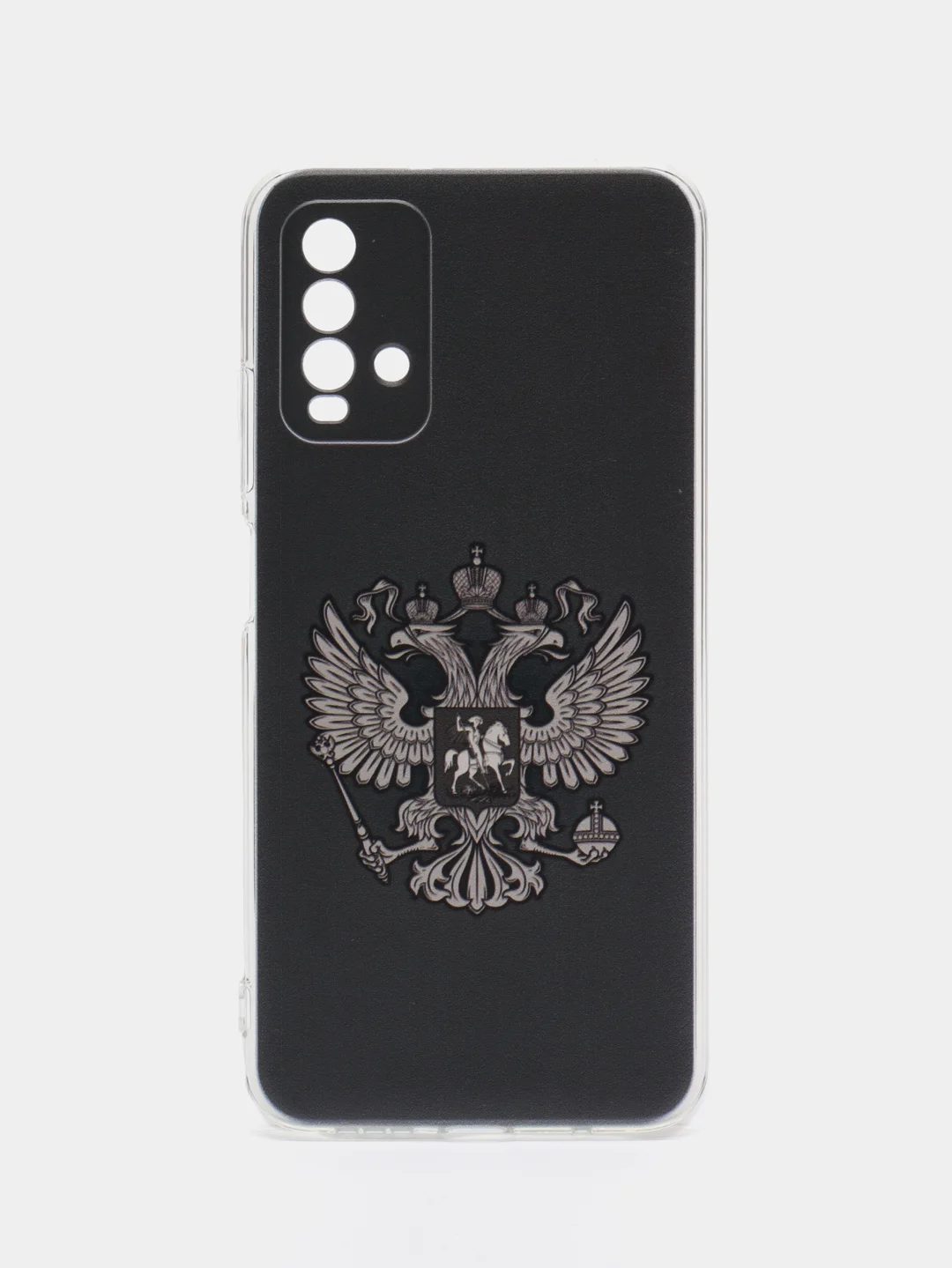 Темно-синий силиконовый чехол на Xiaomi Redmi 9T / Редми 9Т прозрачный, с рисунком, защита камеры