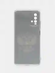 Темно-синий силиконовый чехол на Xiaomi Redmi 9T / Редми 9Т прозрачный, с рисунком, защита камеры