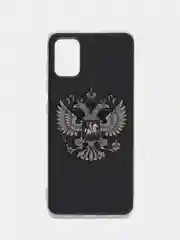 Приглушённый хаки силиконовый чехол на Samsung Galaxy A51 / Самсунг А51 прозрачный с рисунком, защита камеры