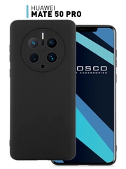 Чехол ROSCO для Huawei Mate 50 Pro матовый силиконовый тонкий, бортик вокруг камер