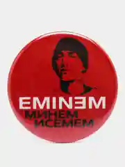 Красный значок "Eminem", 56 мм