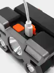 Ермак фонарь налобный, 6 + 3 LED, 4 режима, 87 х 50 х 58 мм, 1200 мАч, USB кабель, пластик