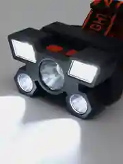 Ермак фонарь налобный, 6 + 3 LED, 4 режима, 87 х 50 х 58 мм, 1200 мАч, USB кабель, пластик