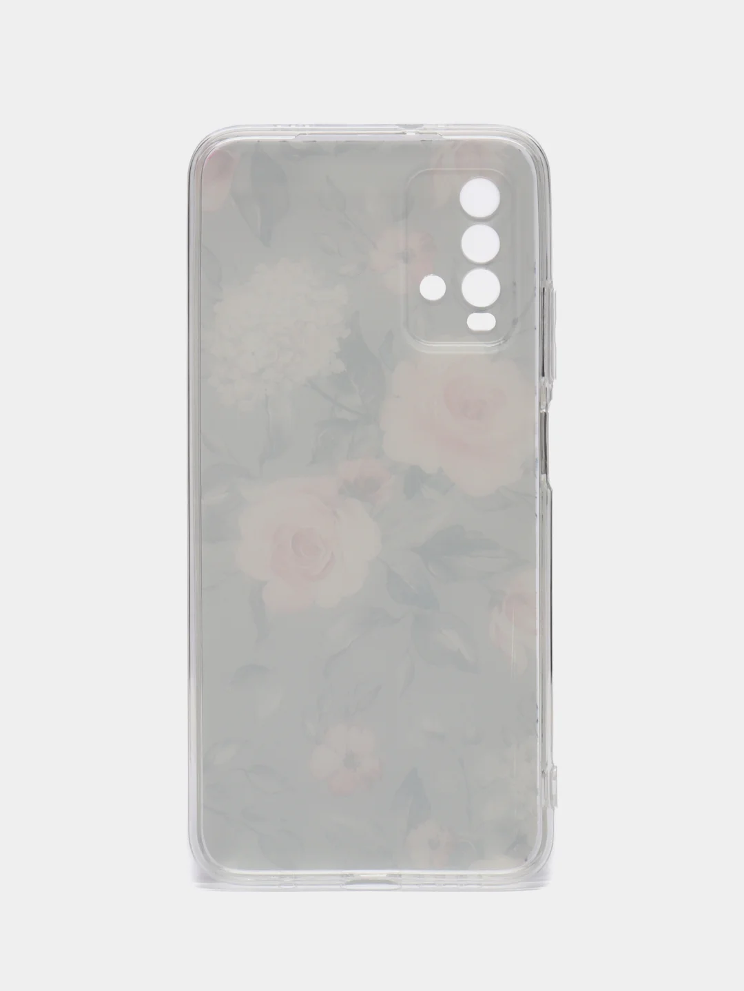 Кораллово-розовый силиконовый чехол на Xiaomi Redmi 9T / Редми 9Т прозрачный, с рисунком, защита камеры