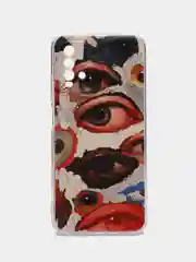 Кремовый силиконовый чехол на Xiaomi Redmi 9T / Редми 9Т прозрачный, с рисунком, защита камеры