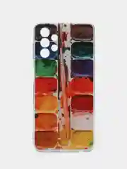 Бордовый силиконовый чехол на Samsung Galaxy A13 4G / Самсунг А13 4G прозрачный, с рисунком