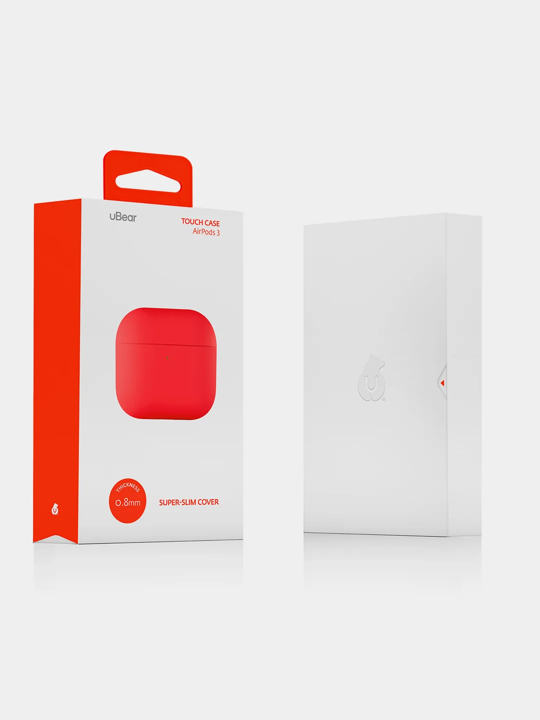 Красный ультратонкий силиконовый чехол uBear Touch case для AirPods 3