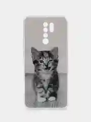 Молочный силиконовый чехол на Xiaomi Redmi 9 / Сяоми Редми 9 прозрачный, с рисунком, защита камеры