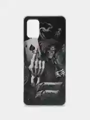 Оливковый силиконовый чехол на Samsung Galaxy A51 / Самсунг А51 прозрачный с рисунком, защита камеры