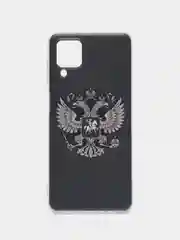 Приглушённый хаки чехол на Samsung Galaxy A12/M12 / Самсунг А12/М12 прозрачный, с рисунком, защита камеры