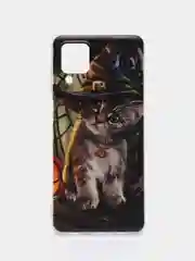 Медный чехол на Samsung Galaxy A12/M12 / Самсунг А12/М12 прозрачный, с рисунком, защита камеры
