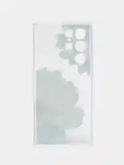 Лазурный чехол на Samsung Galaxy S22 Ultra / Самсунг S22 Ultra прозрачный с рисунком, защита камеры