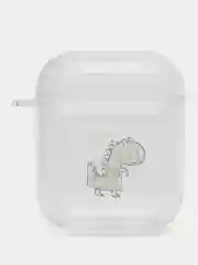 Алый чехол для наушников AirPods 2, силиконовый, прозрачный