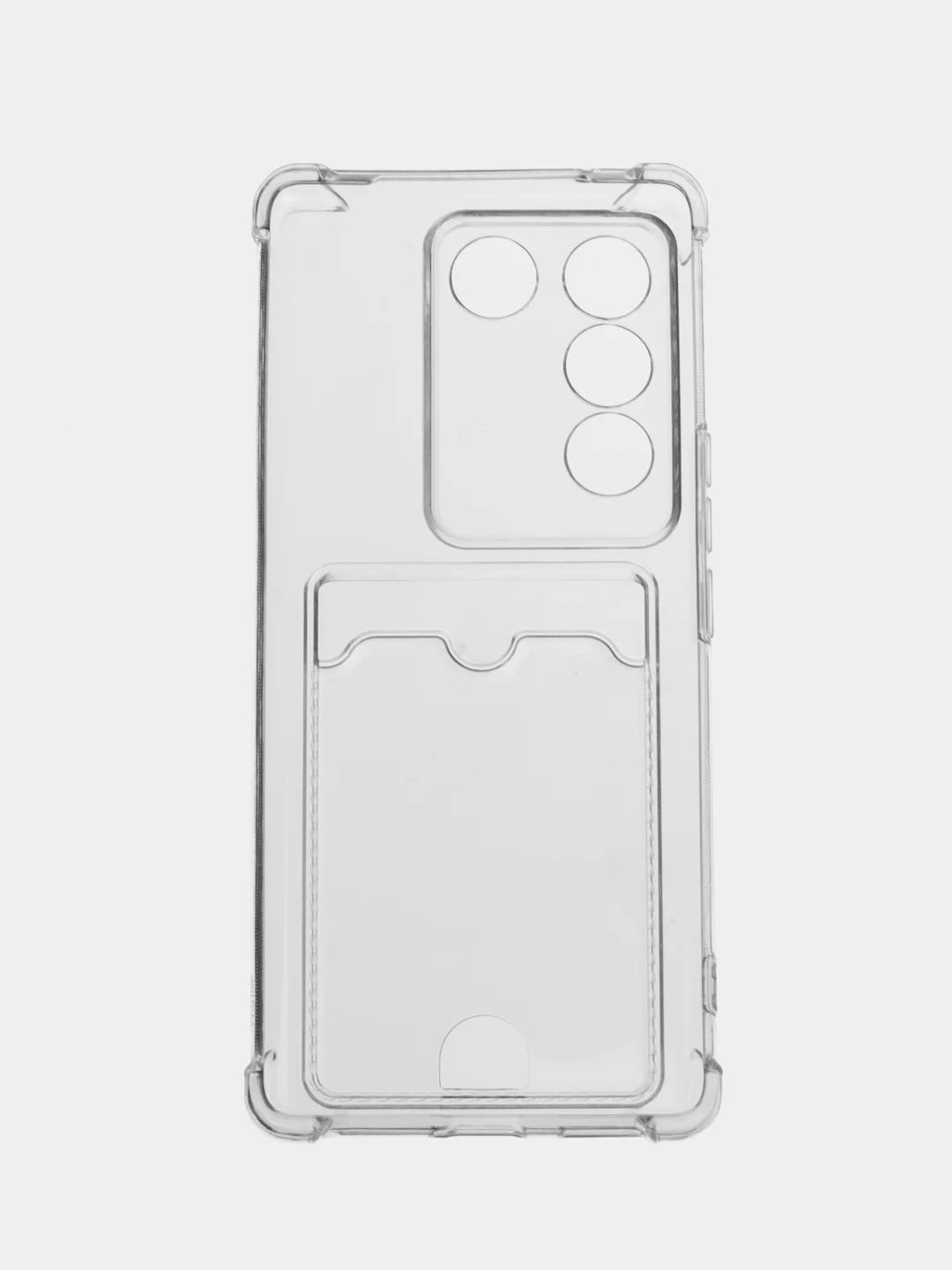 Чехол силиконовый усиленный на Vivo S16/16PRo с кармашками для карт, пропуска, фотографии
