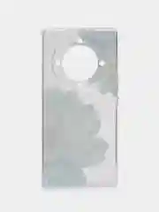 Лазурный силиконовый чехол на Honor X9A / Хонор X9A прозрачный, с рисунком, защита камеры