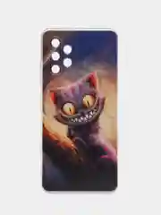 Индиго силиконовый чехол на Samsung Galaxy A32 / Самсунг А32 прозрачный с рисунком, защита камеры