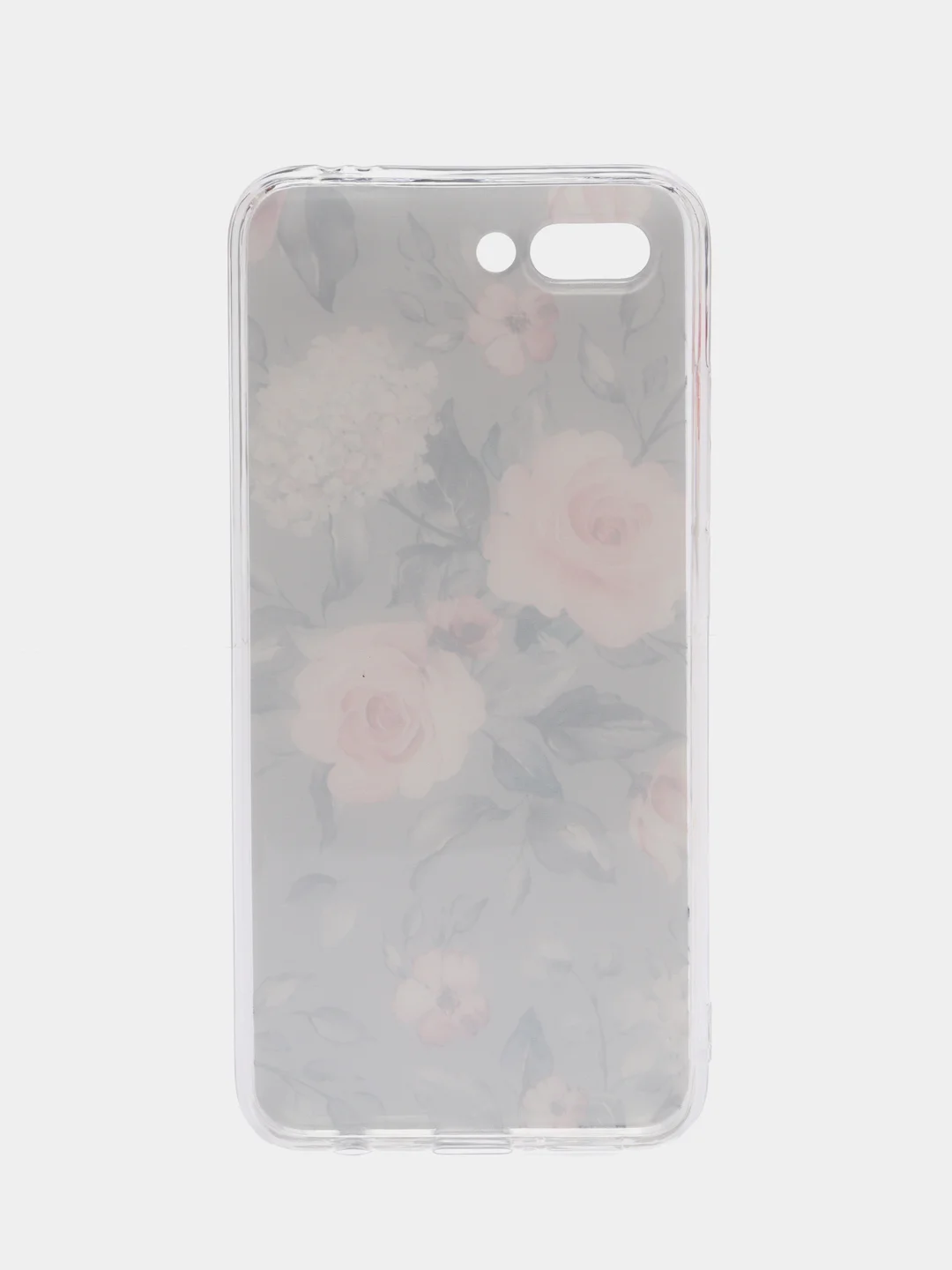 Кораллово-розовый силиконовый чехол на Honor 10 / Хонор 10 прозрачный, с рисунком, защита камеры