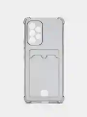 Чехол для Samsung Galaxy A53 (Самсунг Галакси А53) 5G, прозрачный, с карманом для карты