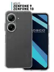 Силиконовый чехол ROSCO для ASUS Zenfone 9 и 10 с защитой камер и от прилипания прозрачный