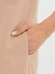 Бежевый платье рубашка, длинное, с капюшоном