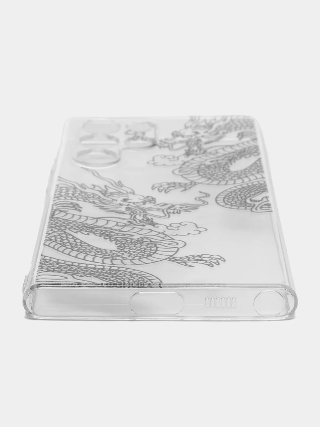 Пудровый чехол на Samsung Galaxy S22 Ultra / Самсунг S22 Ultra прозрачный с рисунком, защита камеры