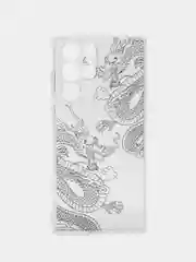 Пудровый чехол на Samsung Galaxy S22 Ultra / Самсунг S22 Ultra прозрачный с рисунком, защита камеры
