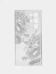 Пудровый чехол на Samsung Galaxy S22 Ultra / Самсунг S22 Ultra прозрачный с рисунком, защита камеры