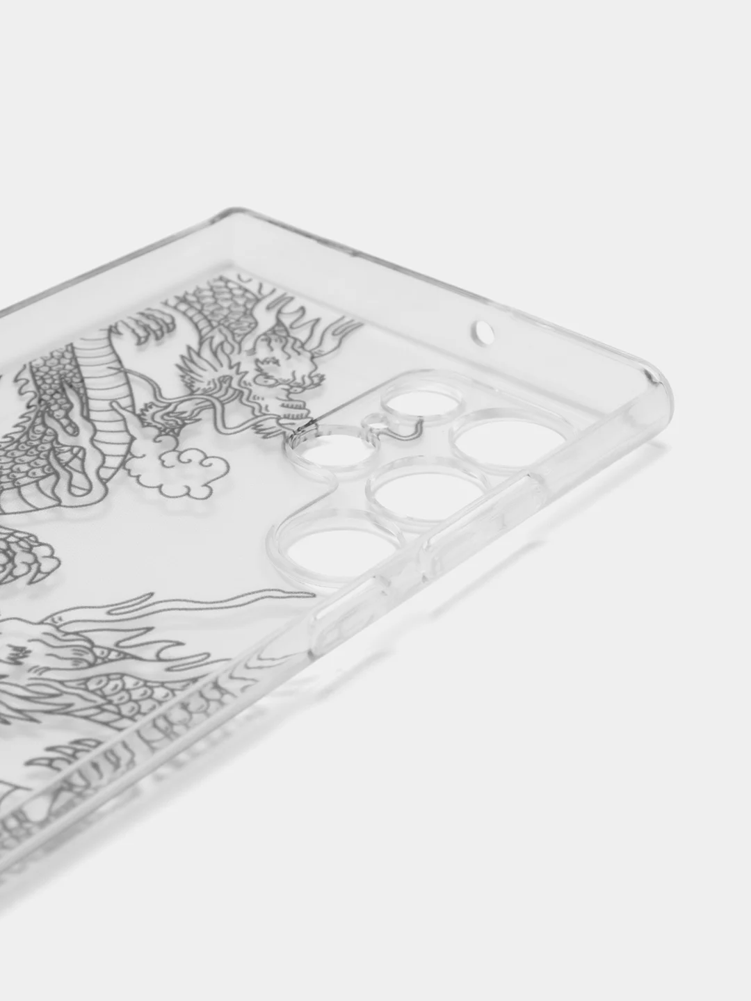 Пудровый чехол на Samsung Galaxy S22 Ultra / Самсунг S22 Ultra прозрачный с рисунком, защита камеры