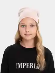 Бежевый меланж шапка двойная