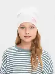 Белый шапка двойная