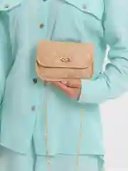 Бежевый меланж сумка женская, через плечо