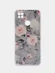 Кораллово-розовый силиконовый чехол на Xiaomi Redmi 9C / Сяоми Редми 9С прозрачный с рисунком, защита камеры