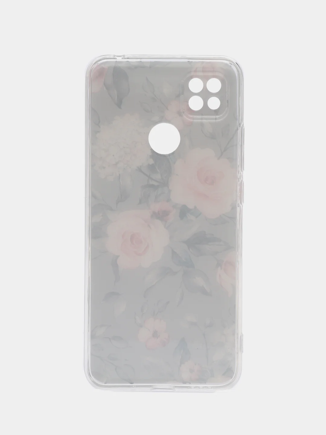 Кораллово-розовый силиконовый чехол на Xiaomi Redmi 9C / Сяоми Редми 9С прозрачный с рисунком, защита камеры
