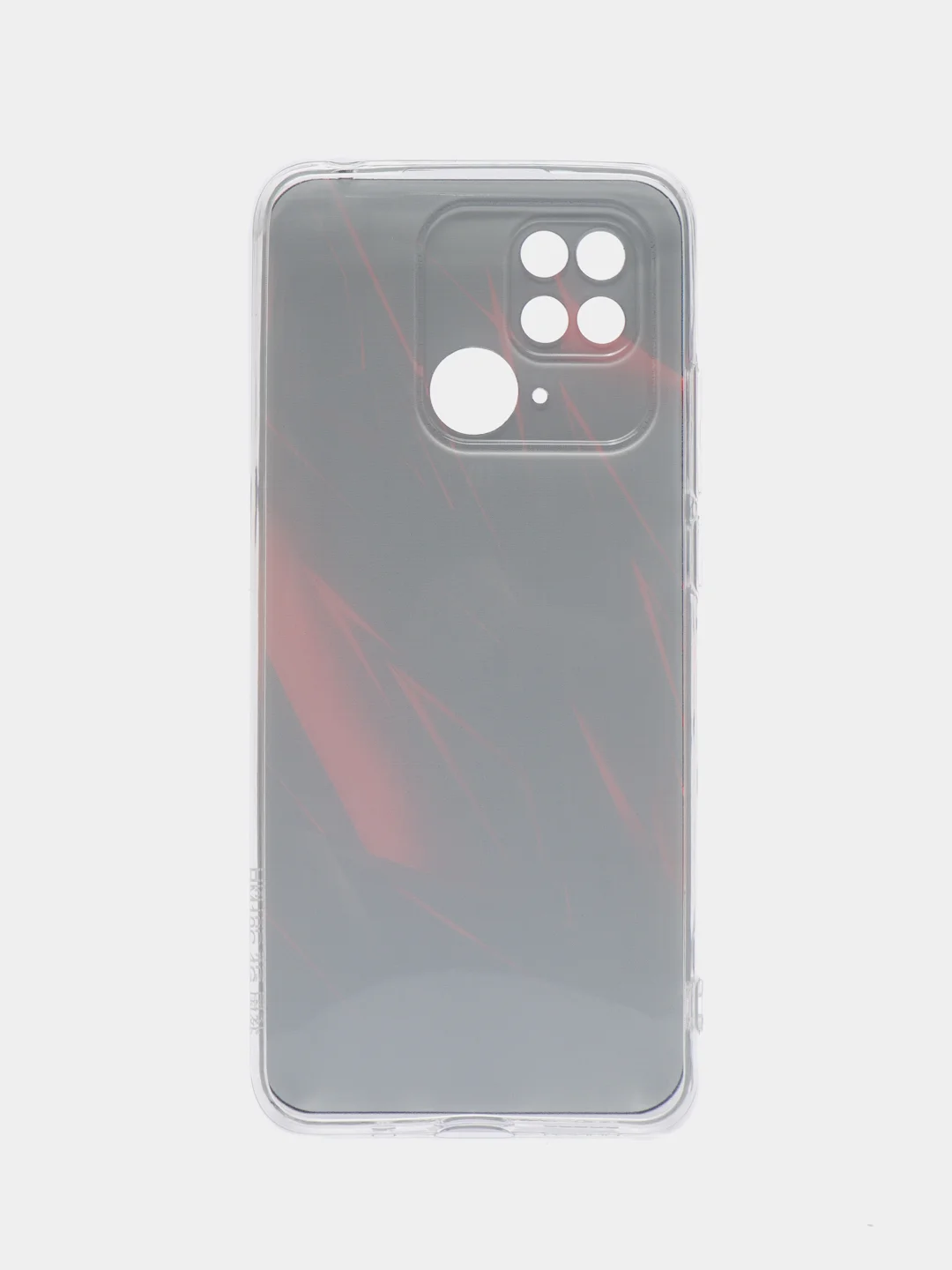 Красный чехол на Xiaomi Redmi 10C / Сяоми Редми 10С прозрачный, с рисунком, защита камеры