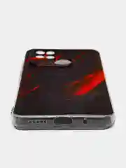 Красный чехол на Xiaomi Redmi 10C / Сяоми Редми 10С прозрачный, с рисунком, защита камеры