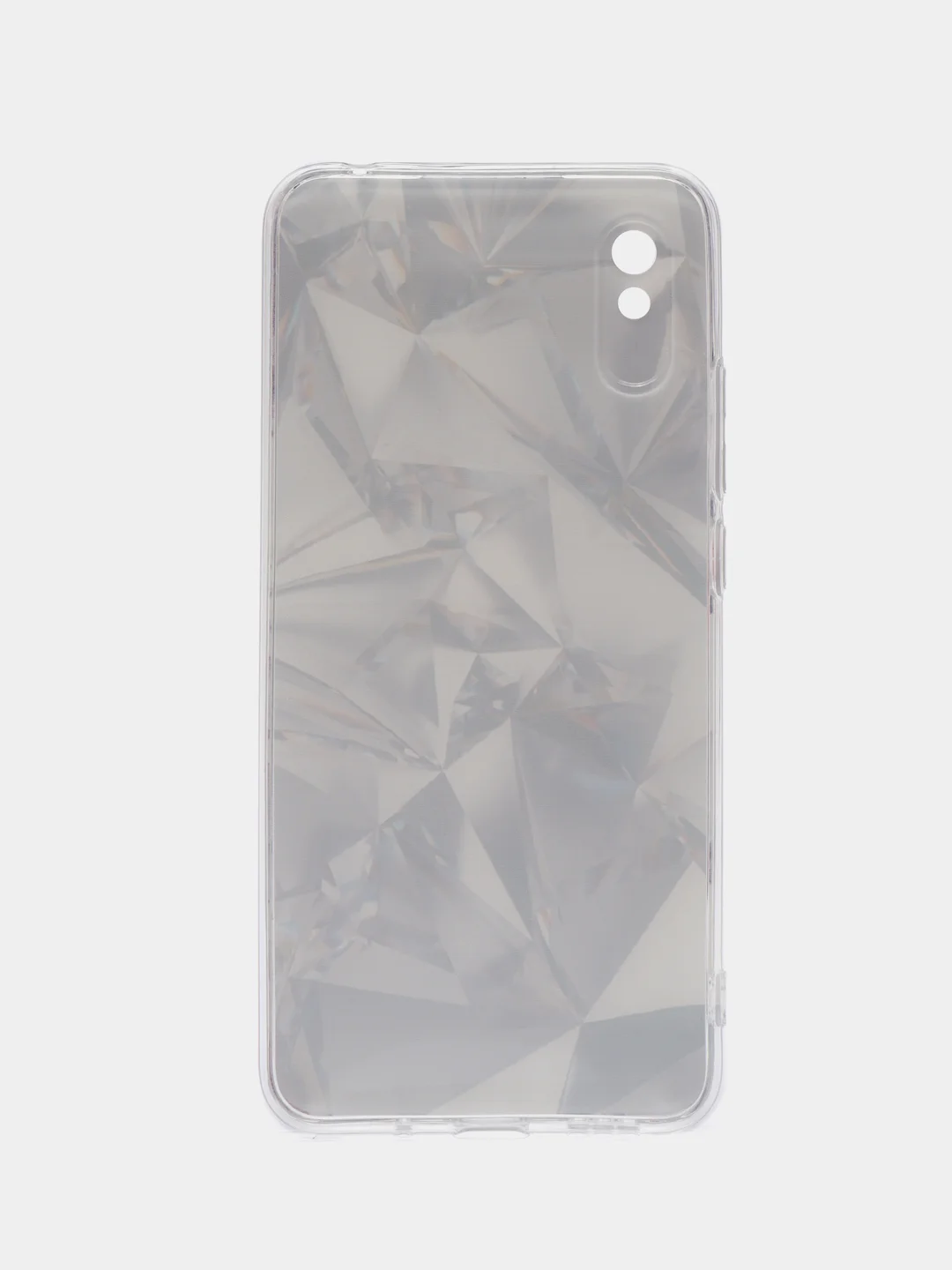 Серый металлик силиконовый чехол на Xiaomi Redmi 9A / Сяоми Редми 9А прозрачный с рисунком, защита камеры