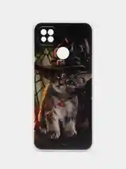 Медный силиконовый чехол на Xiaomi Redmi 9C / Сяоми Редми 9С прозрачный с рисунком, защита камеры