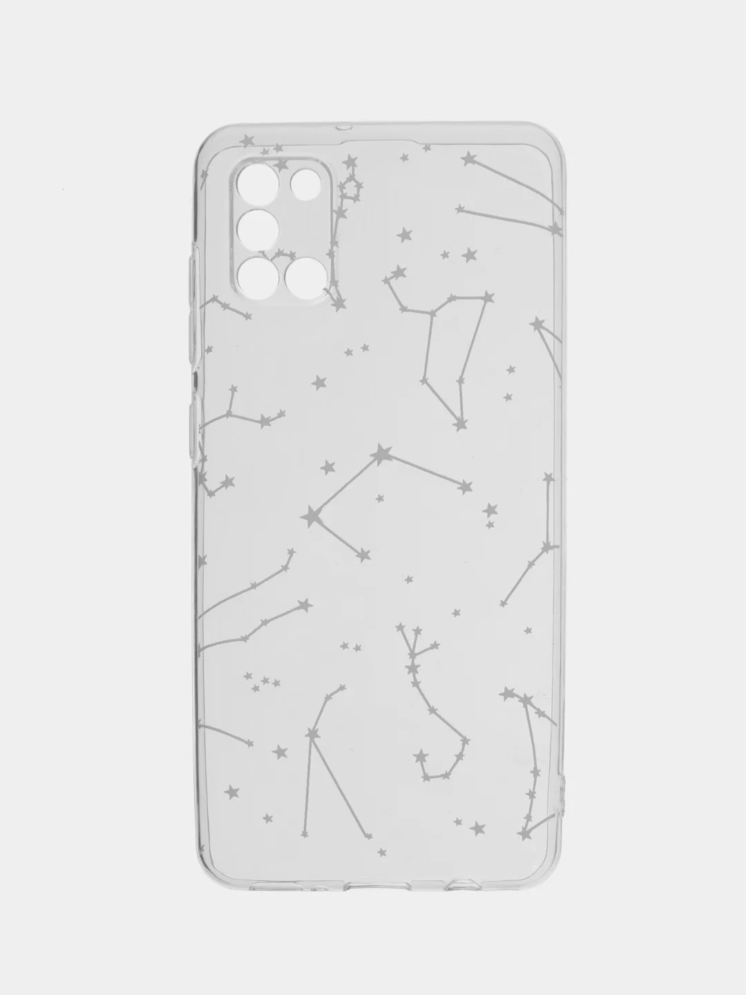 Прозрачный силиконовый чехол на Samsung Galaxy A31 / Самсунг А31 прозрачный с рисунком, защита камеры