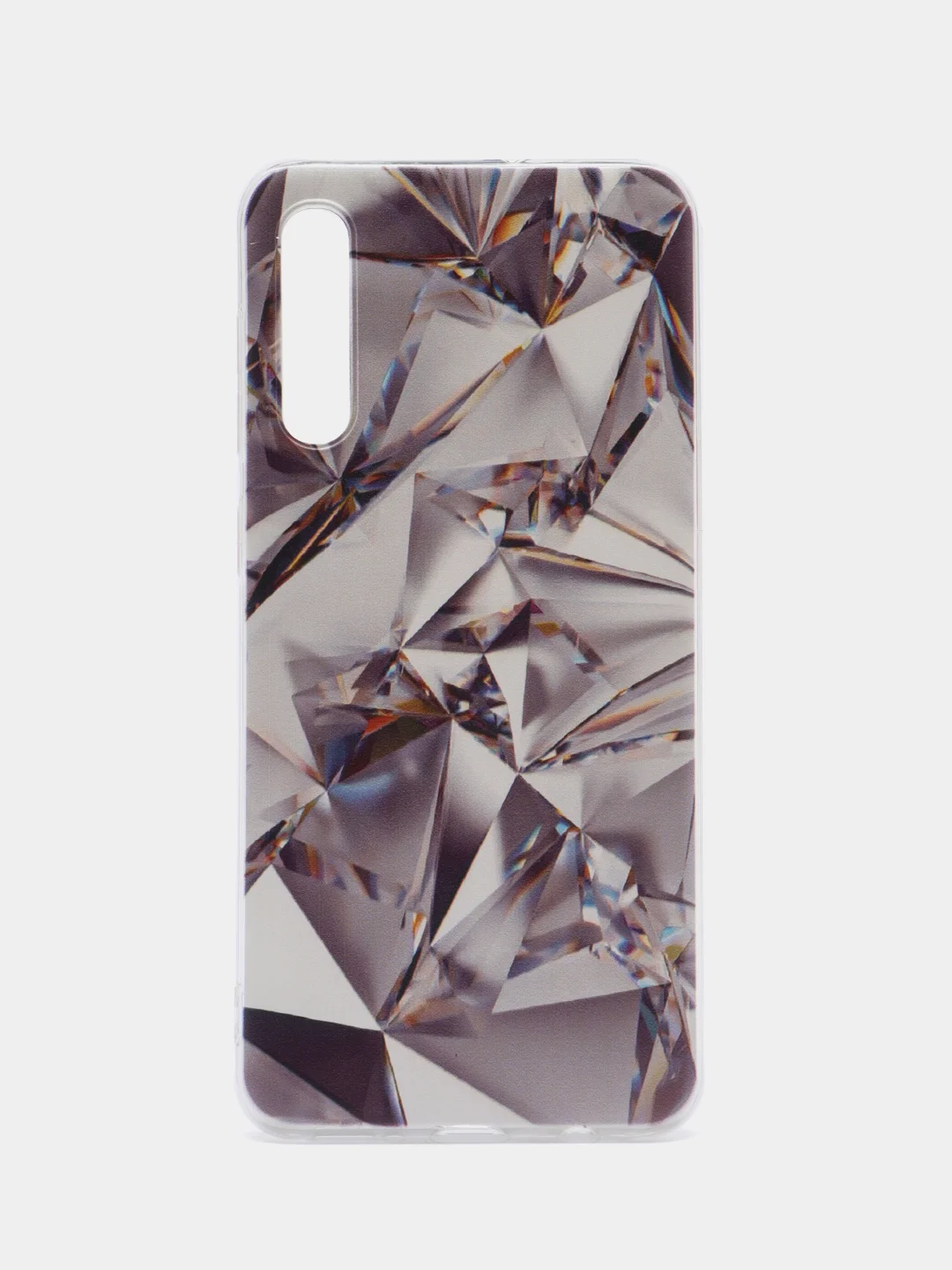 Серый металлик силиконовый чехол на Samsung Galaxy A50/A30s / Самсунг А50/А30s прозрачный, с рисунком
