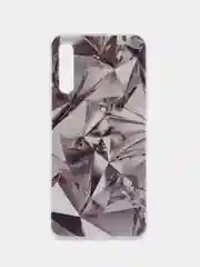 Серый металлик силиконовый чехол на Samsung Galaxy A50/A30s / Самсунг А50/А30s прозрачный, с рисунком
