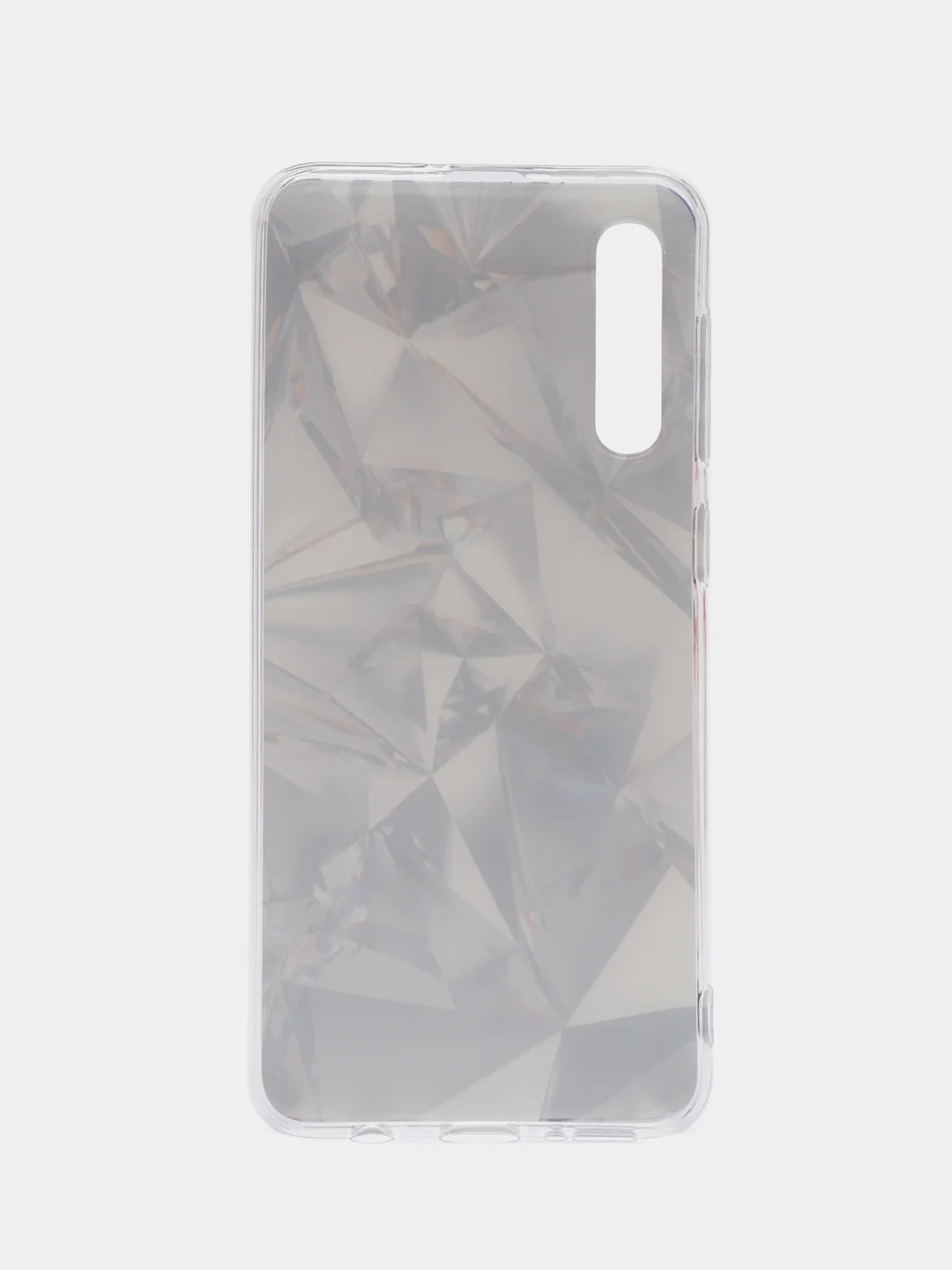 Серый металлик силиконовый чехол на Samsung Galaxy A50/A30s / Самсунг А50/А30s прозрачный, с рисунком