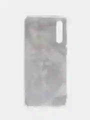 Серый металлик силиконовый чехол на Samsung Galaxy A50/A30s / Самсунг А50/А30s прозрачный, с рисунком