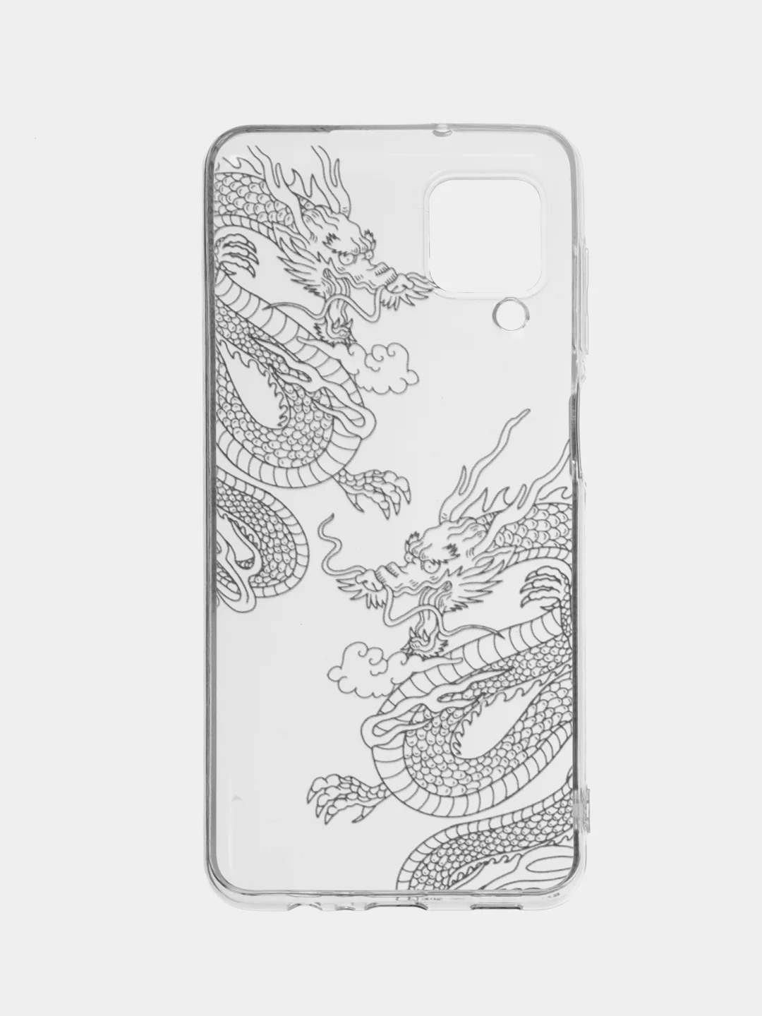 Пудровый чехол на Samsung Galaxy A12/M12 / Самсунг А12/М12 прозрачный, с рисунком, защита камеры